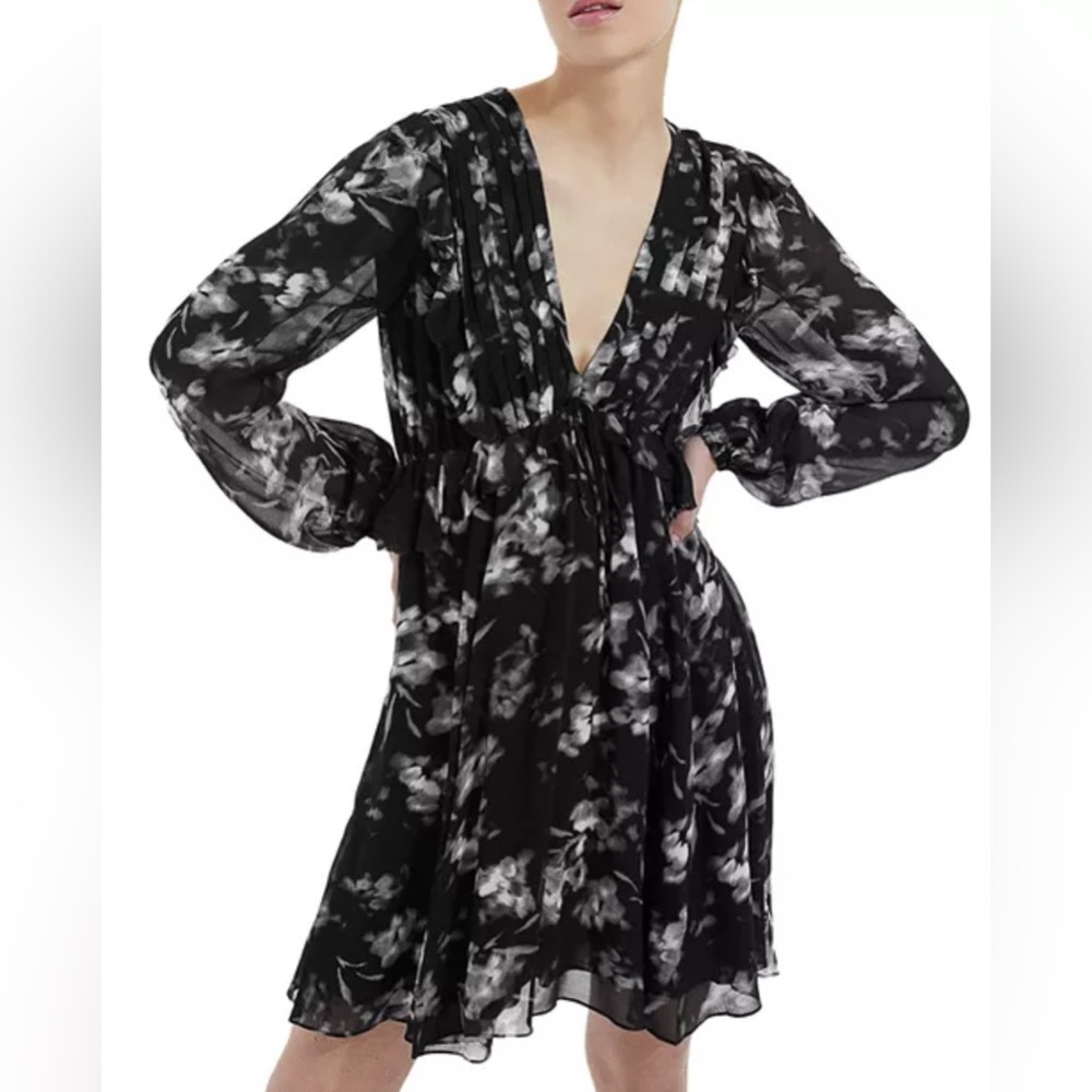 The Kooples Black and White Floral Dress NWT